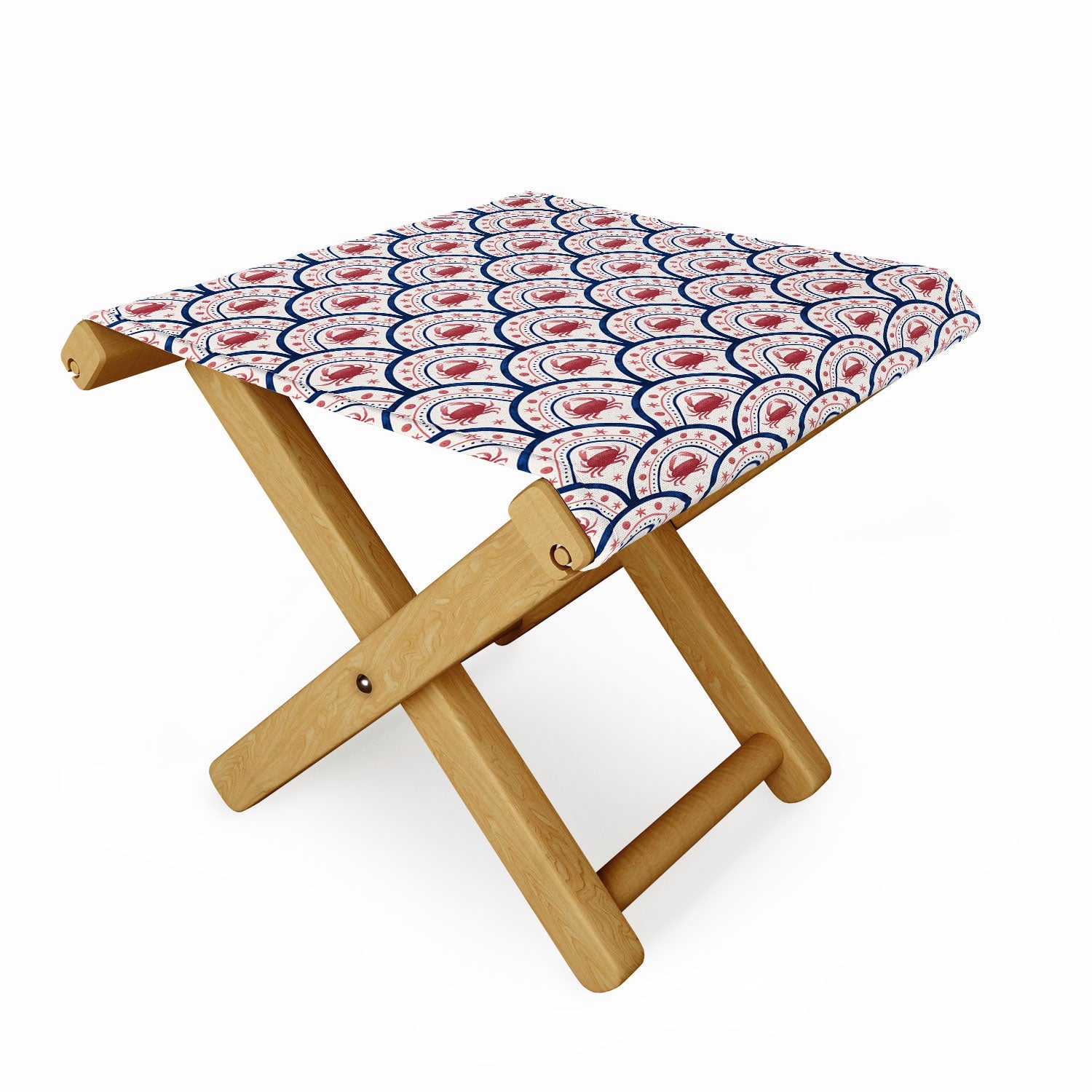 Seta Zakian Crab Scallop pattern Folding Stool