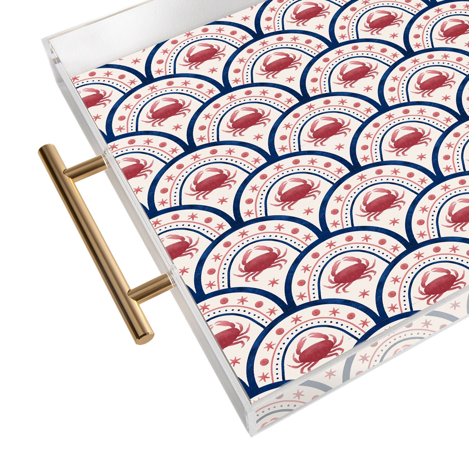 Seta Zakian Crab Scallop pattern Acrylic Tray