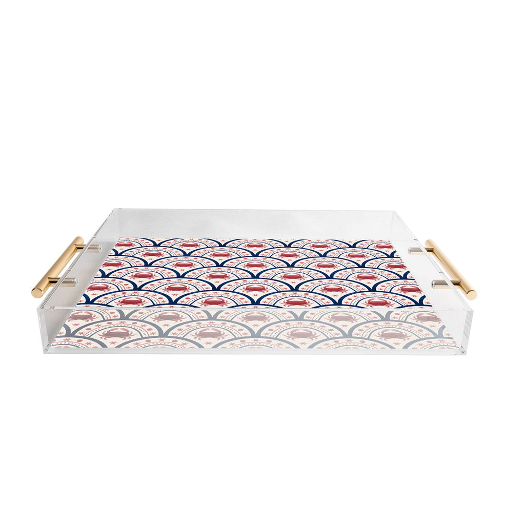 Seta Zakian Crab Scallop pattern Acrylic Tray