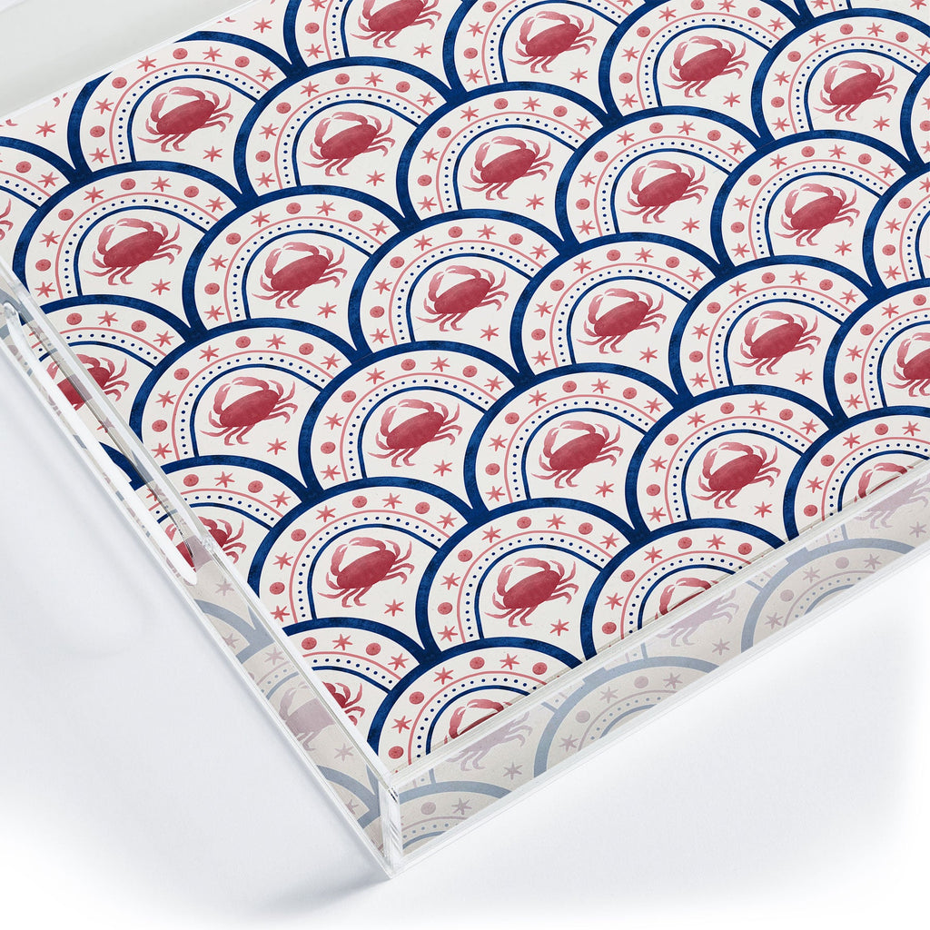 Seta Zakian Crab Scallop pattern Acrylic Tray