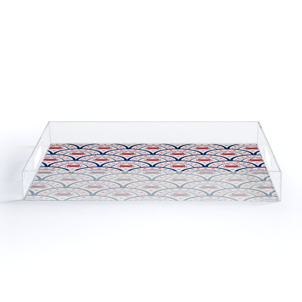 Seta Zakian Crab Scallop pattern Acrylic Tray