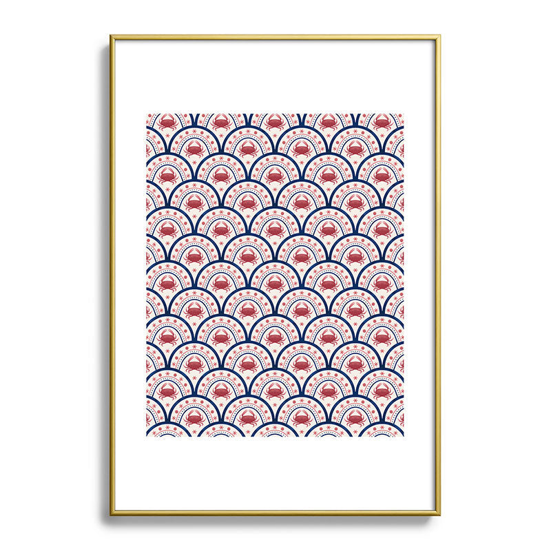 Seta Zakian Crab Scallop pattern Metal Framed Art Print