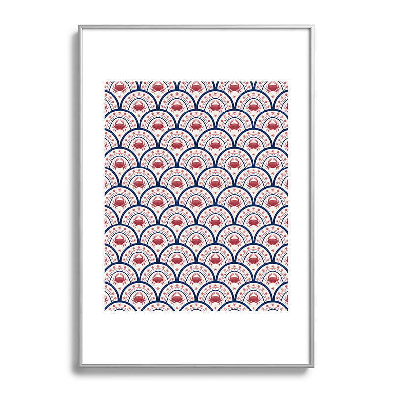 Seta Zakian Crab Scallop pattern Metal Framed Art Print