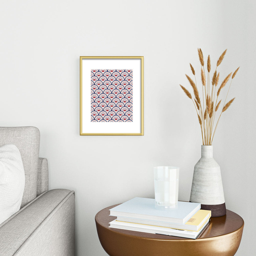Seta Zakian Crab Scallop pattern Metal Framed Art Print