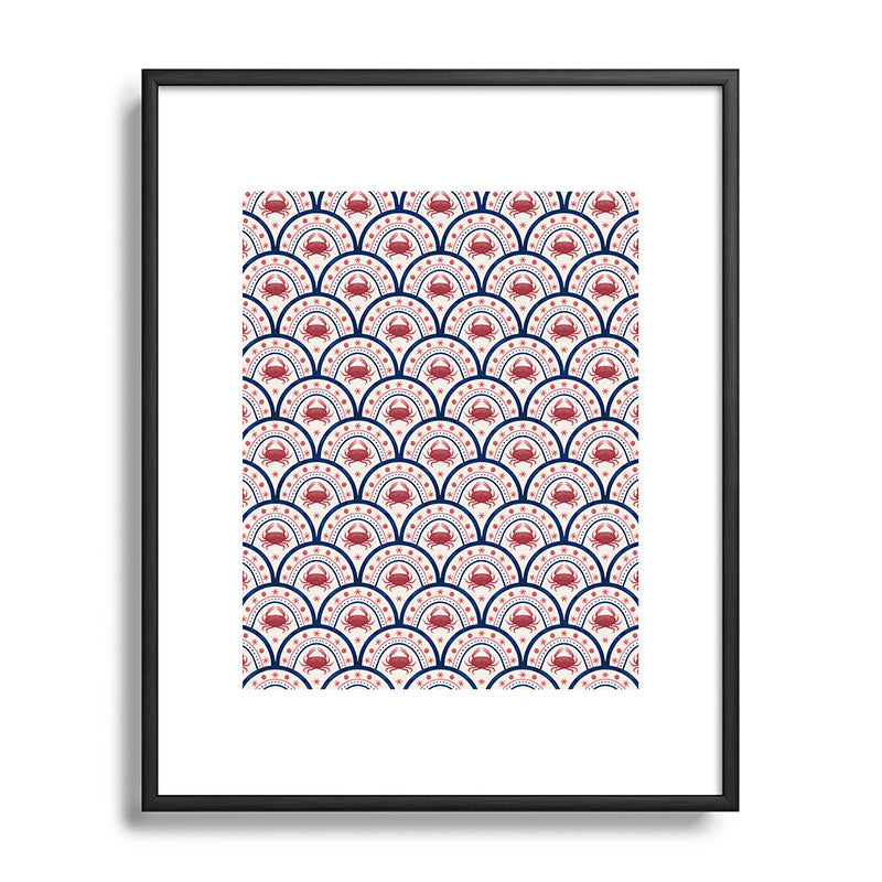 Seta Zakian Crab Scallop pattern Metal Framed Art Print