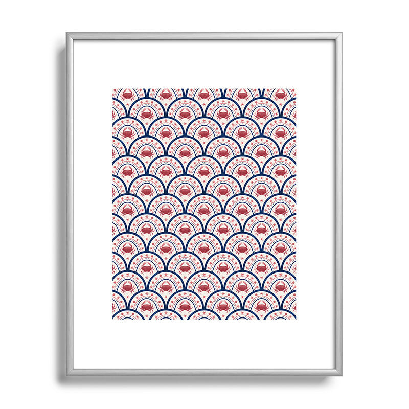 Seta Zakian Crab Scallop pattern Metal Framed Art Print