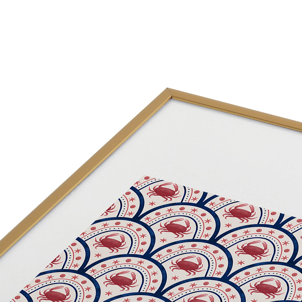 Seta Zakian Crab Scallop pattern Metal Framed Art Print