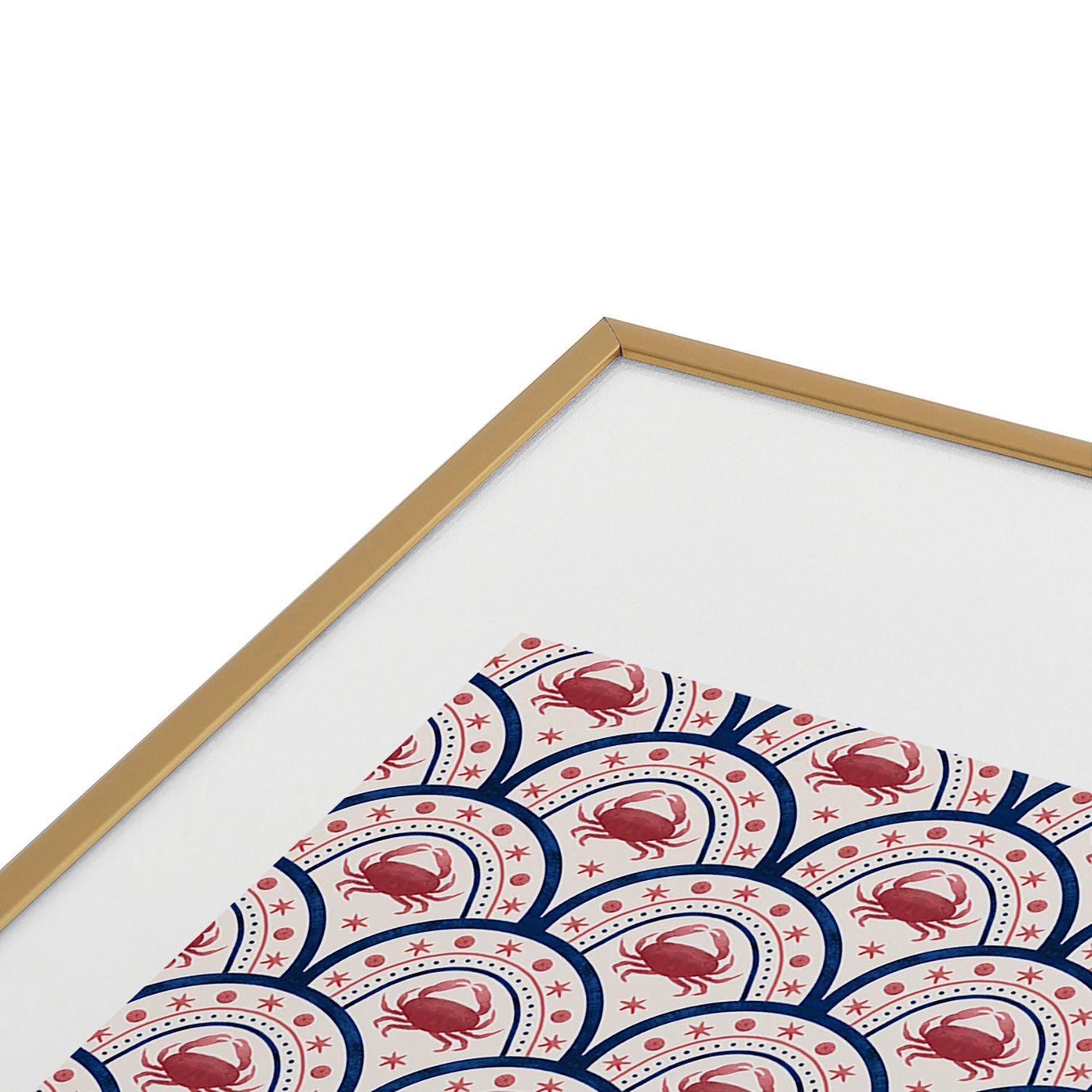 Seta Zakian Crab Scallop pattern Metal Framed Art Print