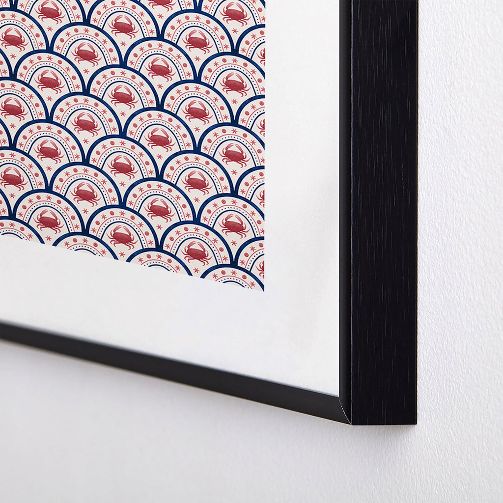 Seta Zakian Crab Scallop pattern Metal Framed Art Print
