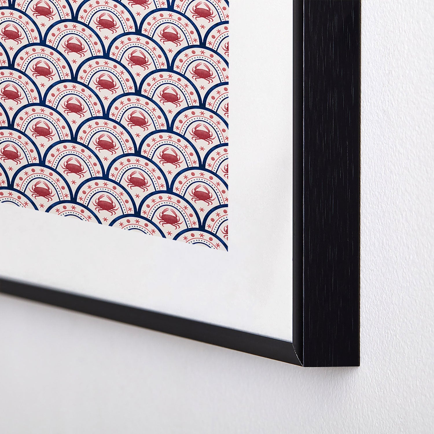 Seta Zakian Crab Scallop pattern Metal Framed Art Print