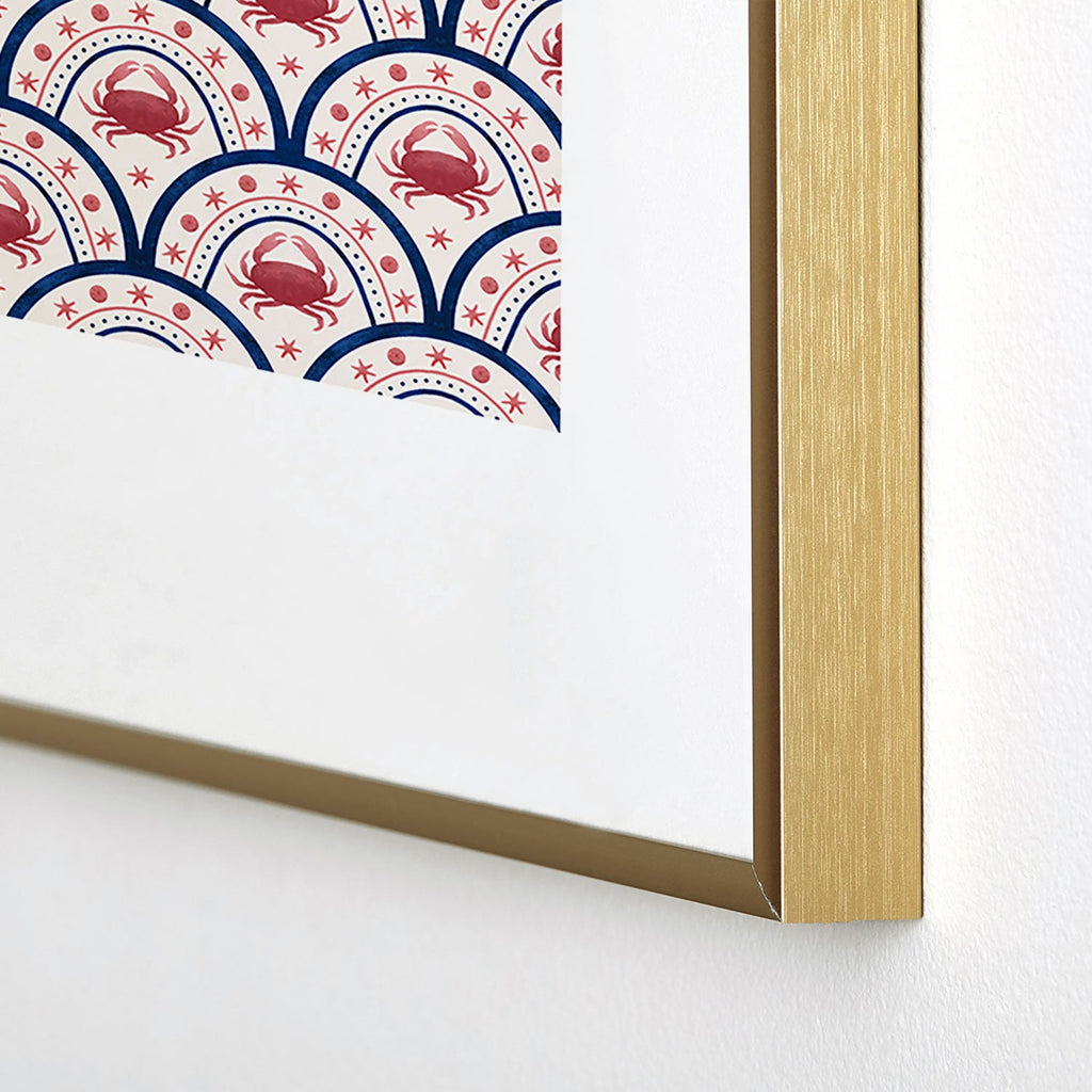 Seta Zakian Crab Scallop pattern Metal Framed Art Print