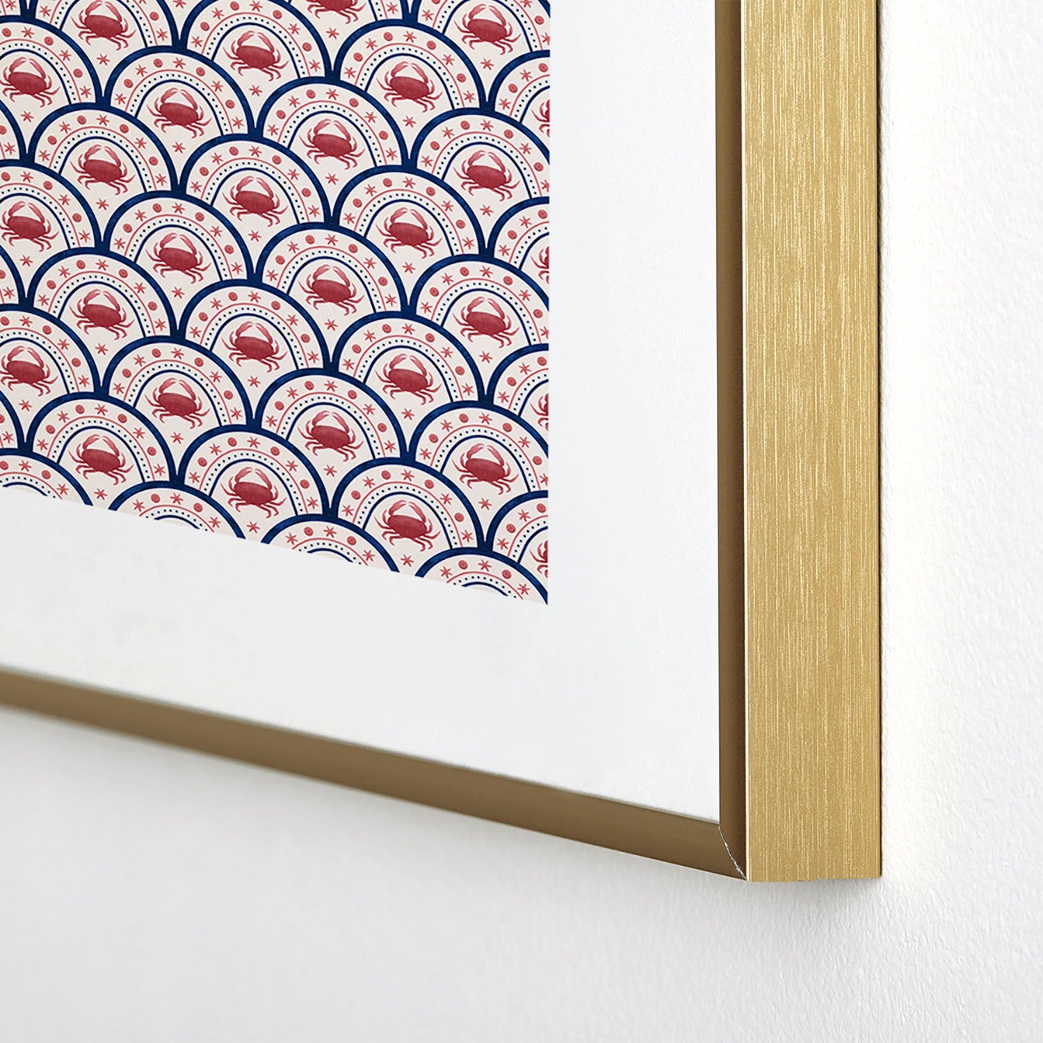 Seta Zakian Crab Scallop pattern Metal Framed Art Print