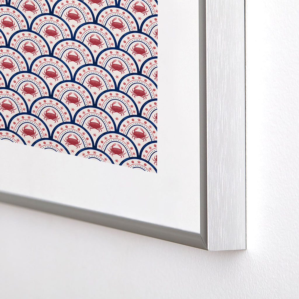 Seta Zakian Crab Scallop pattern Metal Framed Art Print