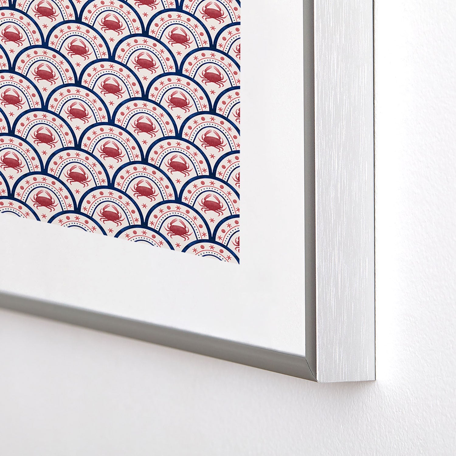 Seta Zakian Crab Scallop pattern Metal Framed Art Print