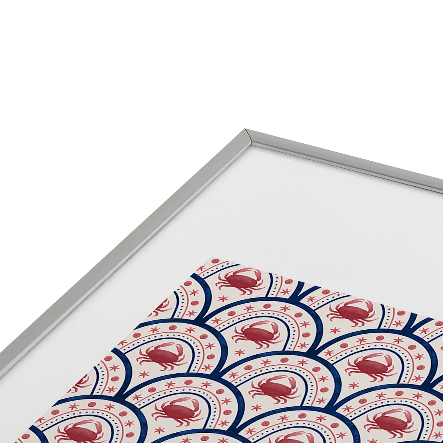 Seta Zakian Crab Scallop pattern Metal Framed Art Print