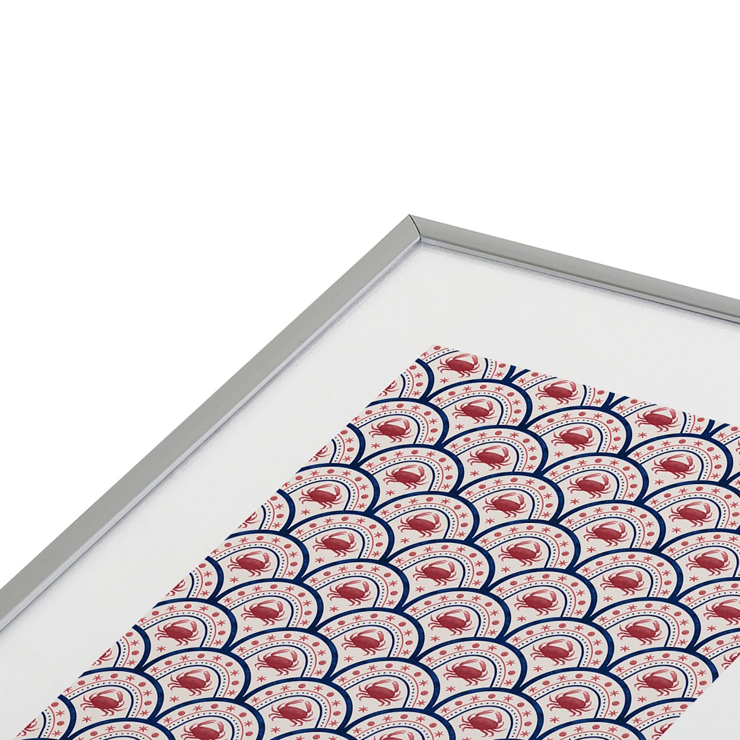 Seta Zakian Crab Scallop pattern Metal Framed Art Print