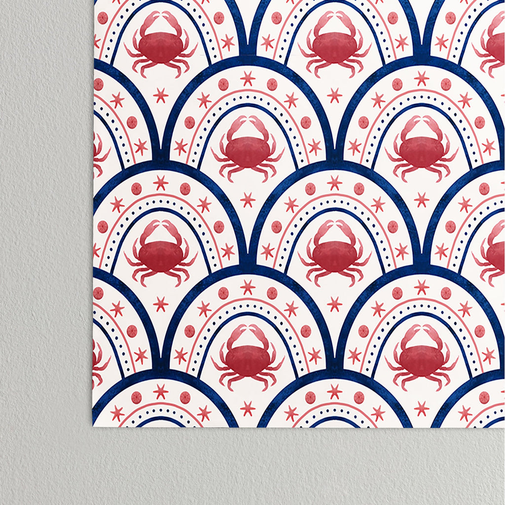 Seta Zakian Crab Scallop pattern Poster