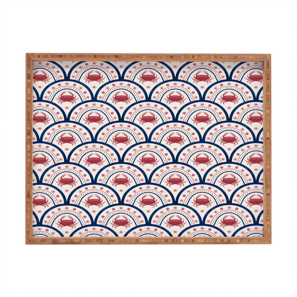 Seta Zakian Crab Scallop pattern Rectangular Tray