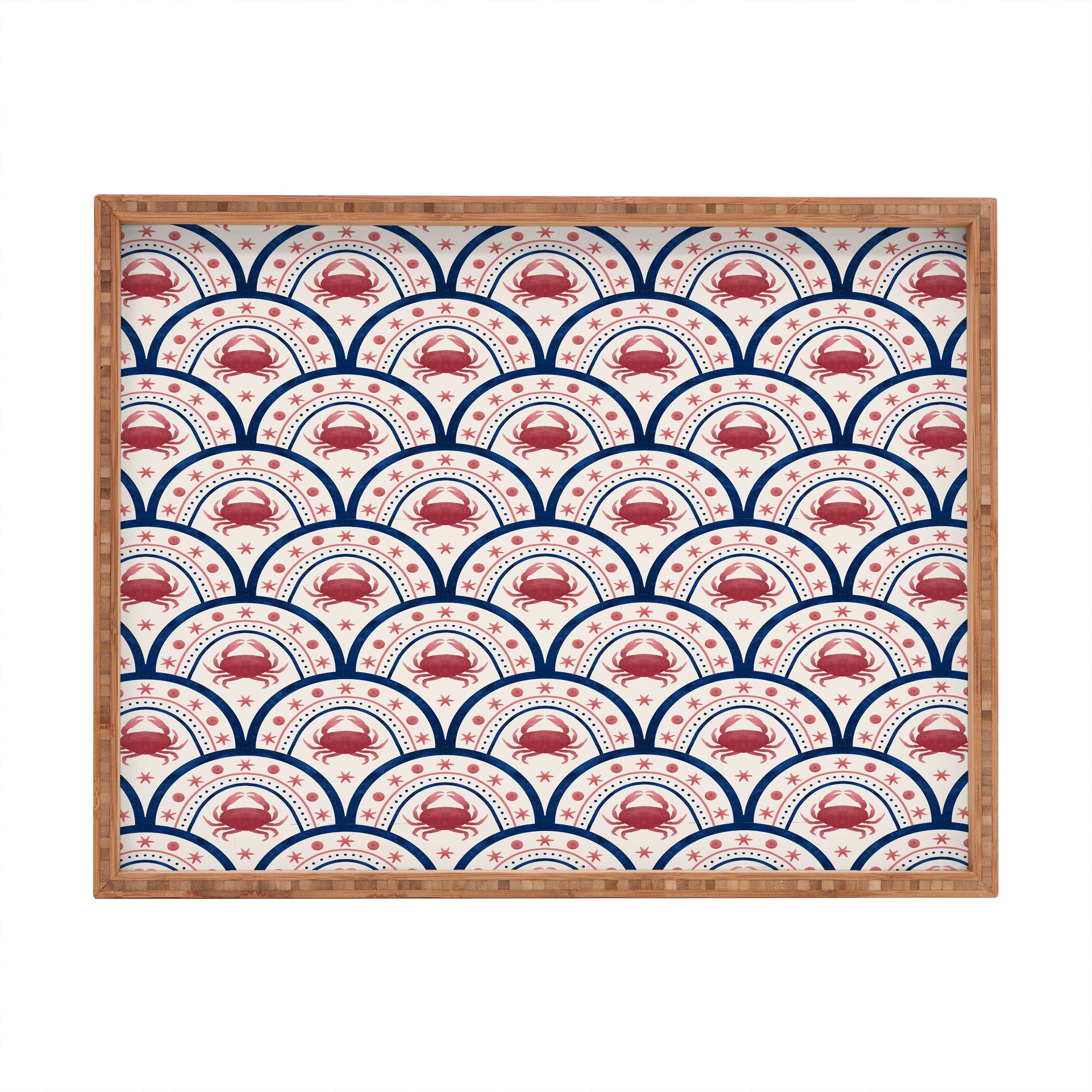 Seta Zakian Crab Scallop pattern Rectangular Tray