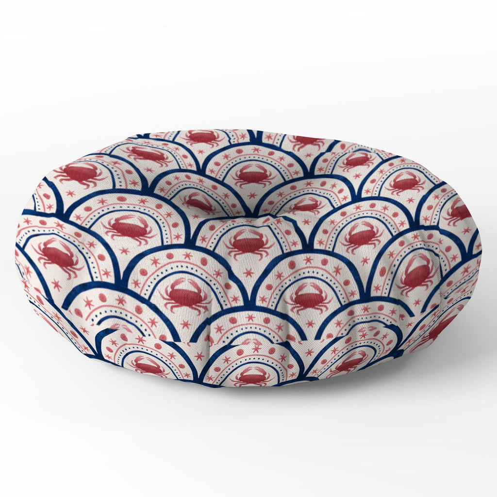 Seta Zakian Crab Scallop pattern Floor Pillow Round