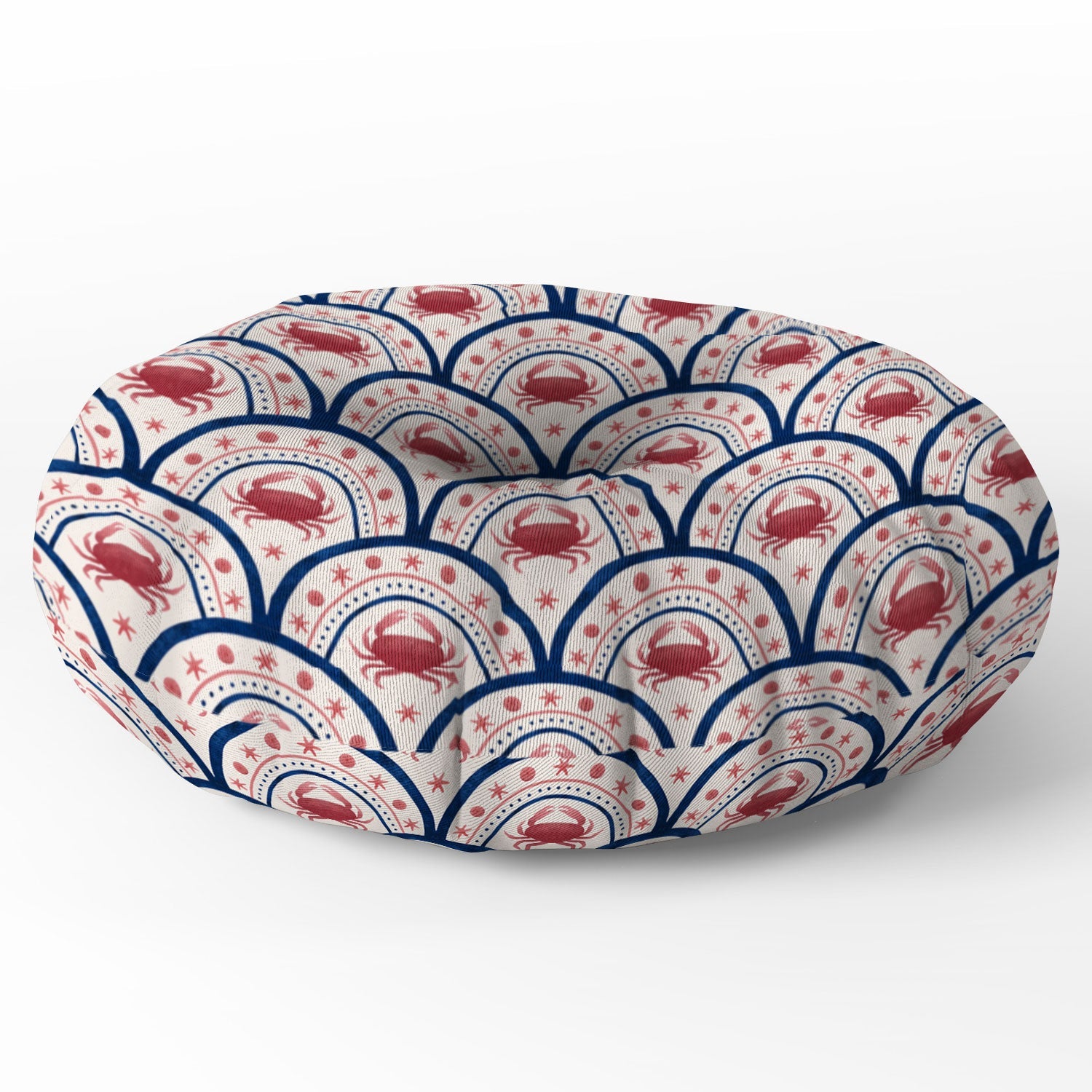 Seta Zakian Crab Scallop pattern Floor Pillow Round