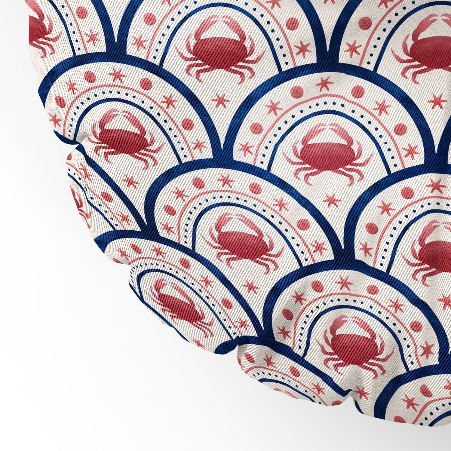 Seta Zakian Crab Scallop pattern Floor Pillow Round