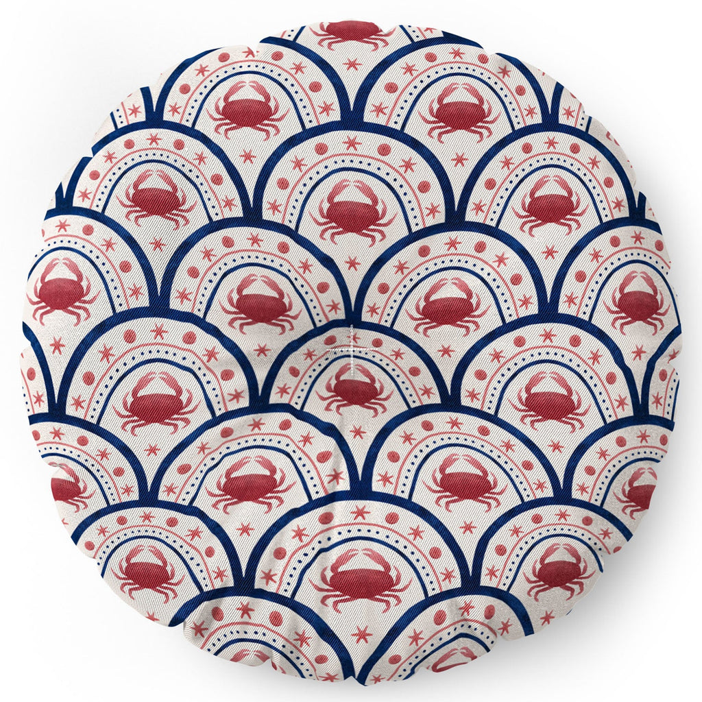 Seta Zakian Crab Scallop pattern Floor Pillow Round