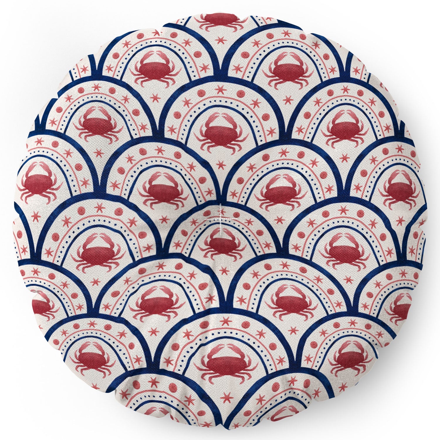 Seta Zakian Crab Scallop pattern Floor Pillow Round