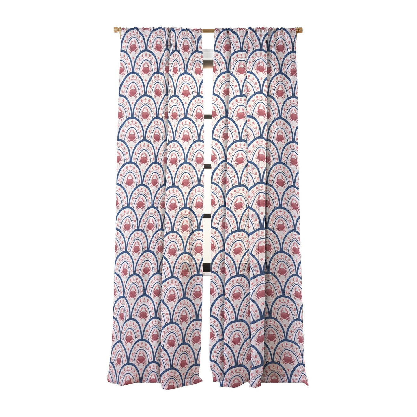 Seta Zakian Crab Scallop pattern Sheer Window Curtain