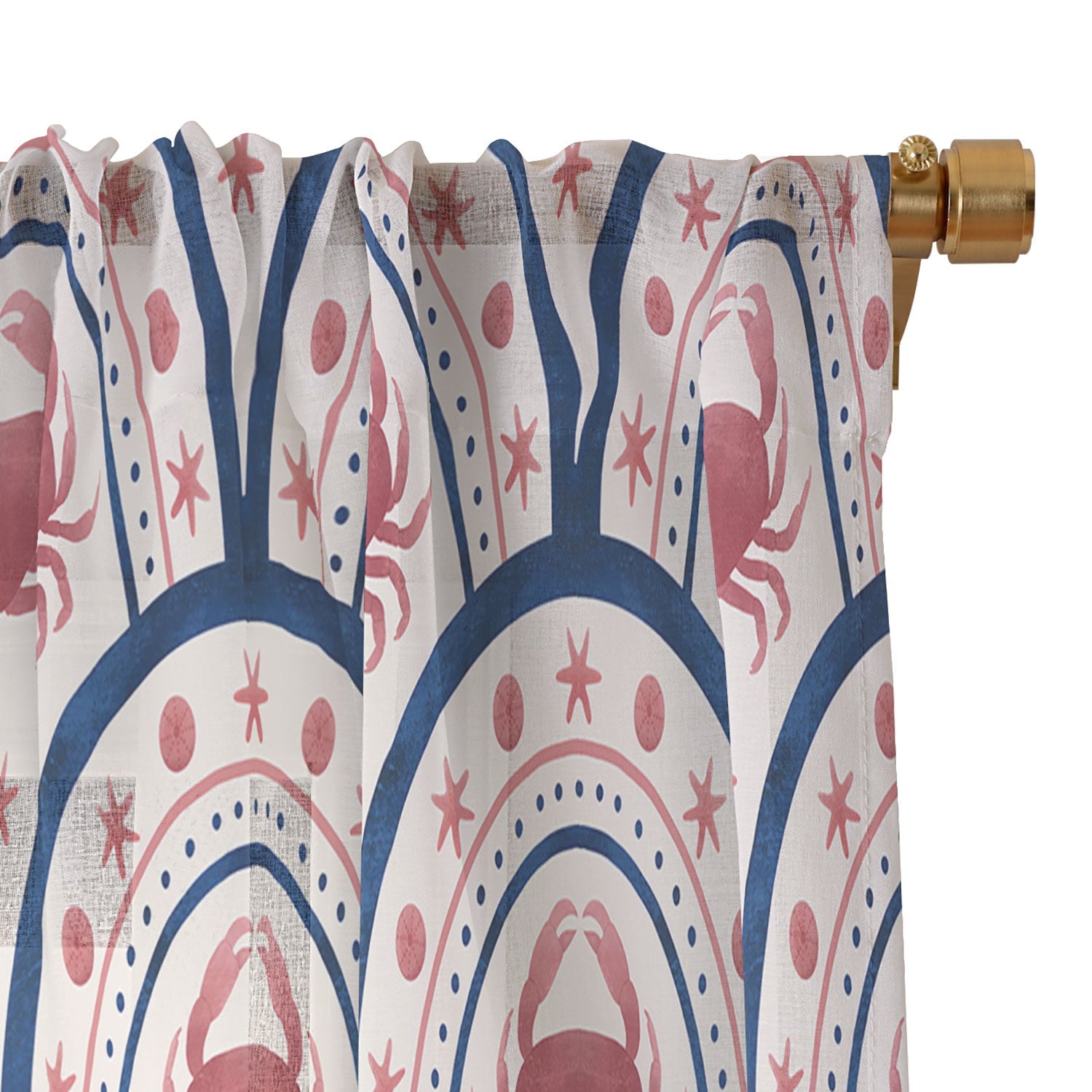 Seta Zakian Crab Scallop pattern Sheer Non Repeat