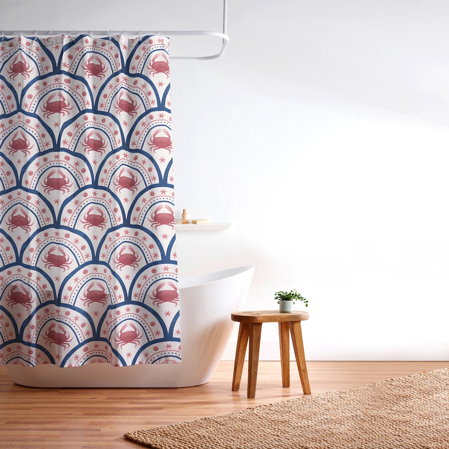 Seta Zakian Crab Scallop pattern Shower Curtain