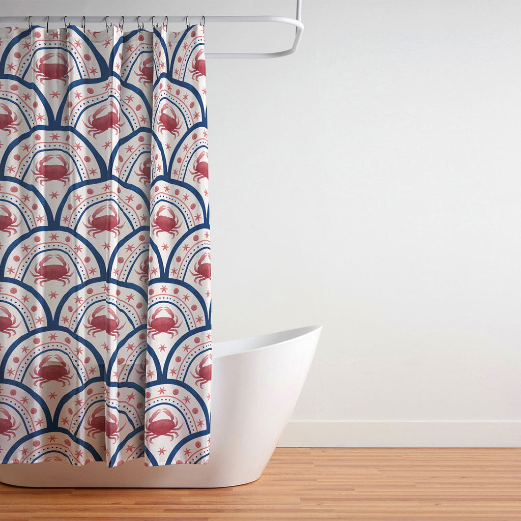 Seta Zakian Crab Scallop pattern Shower Curtain