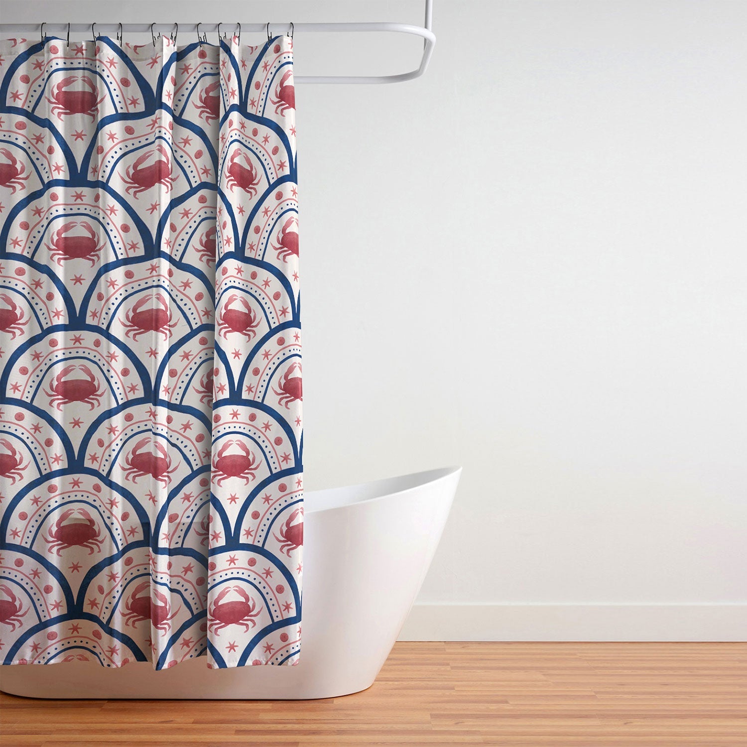 Seta Zakian Crab Scallop pattern Shower Curtain
