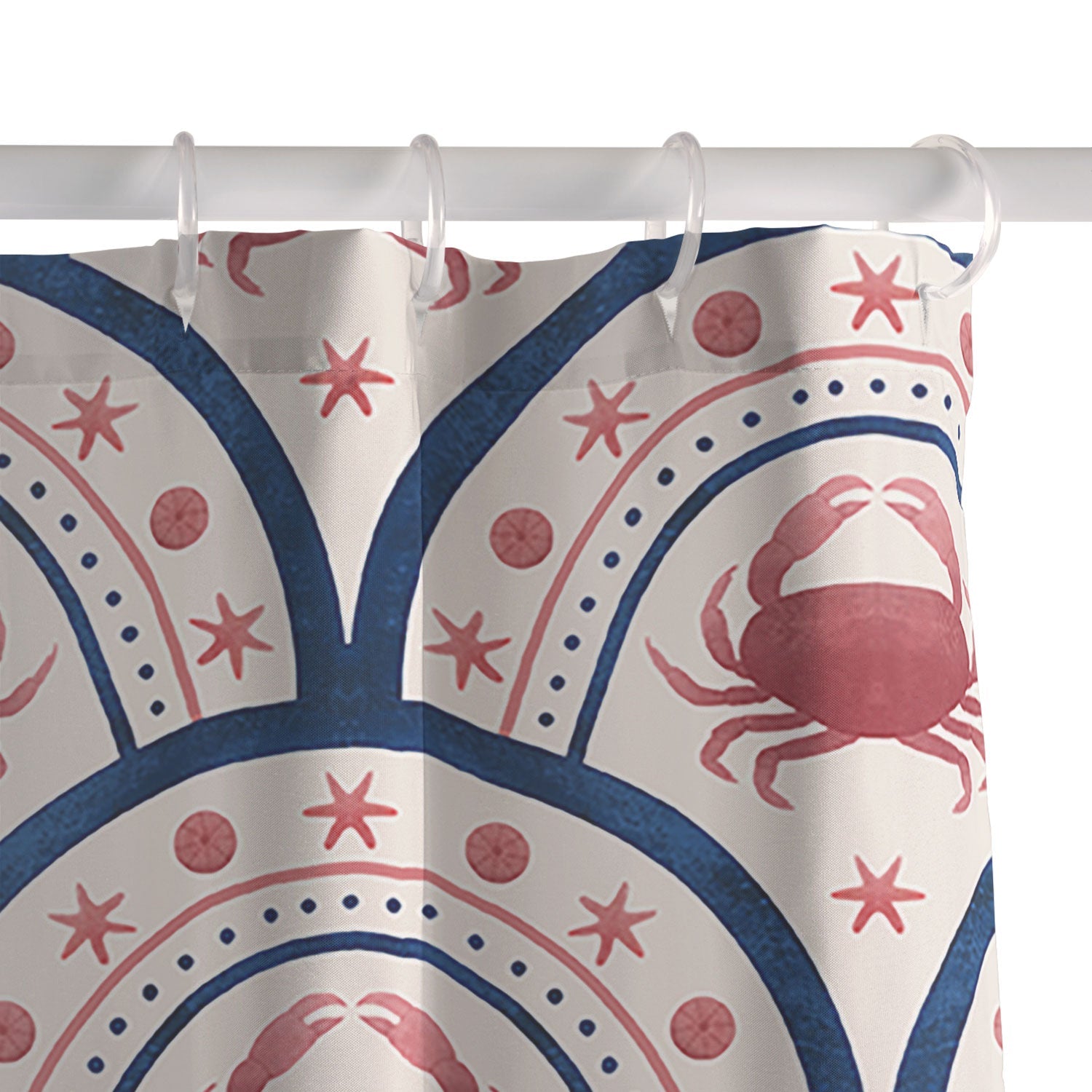 Seta Zakian Crab Scallop pattern Shower Curtain