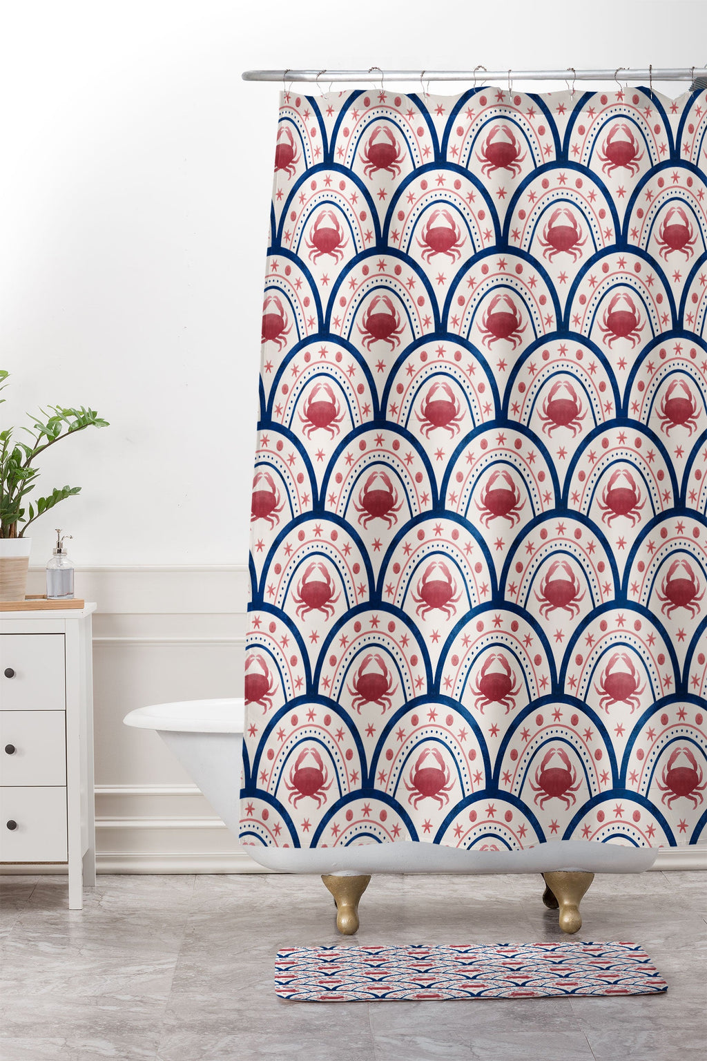 Seta Zakian Crab Scallop pattern Memory Foam Bath Mat