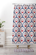 Seta Zakian Crab Scallop pattern Shower Curtain And Mat