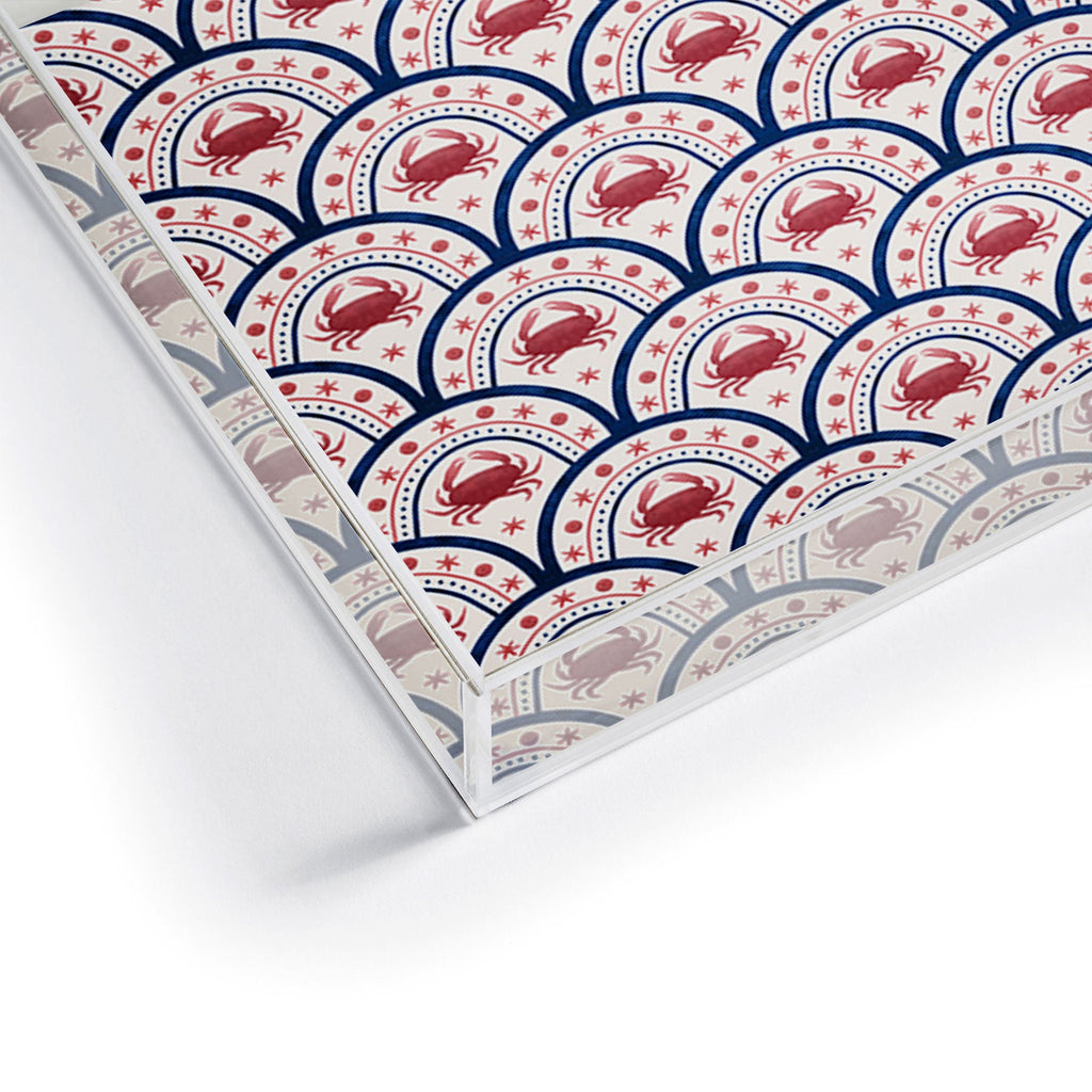 Seta Zakian Crab Scallop pattern Acrylic Tray
