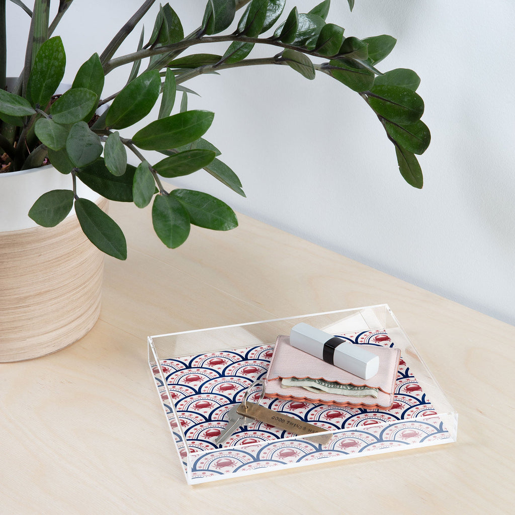 Seta Zakian Crab Scallop pattern Acrylic Tray