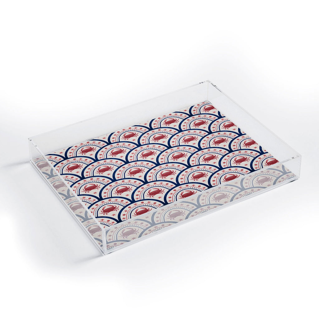 Seta Zakian Crab Scallop pattern Acrylic Tray