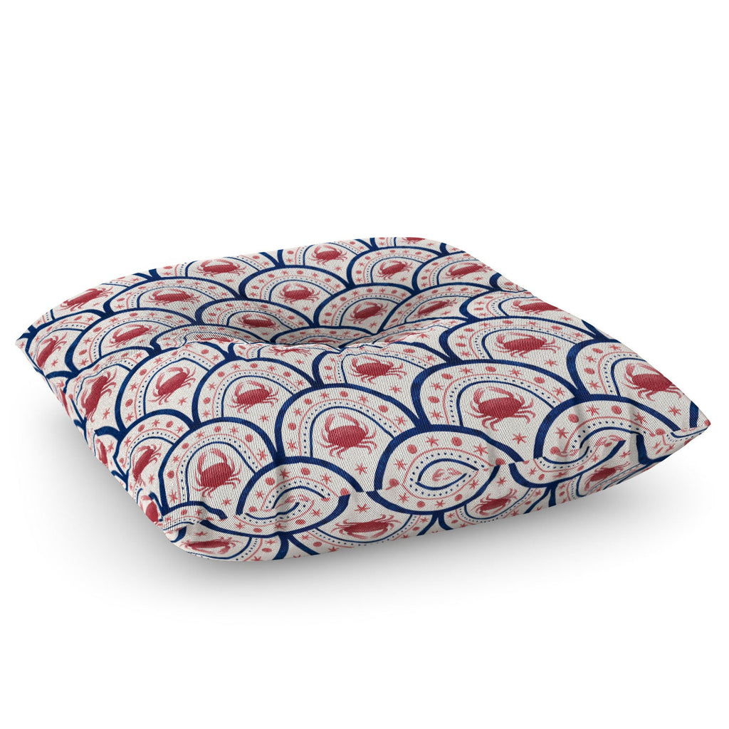 Seta Zakian Crab Scallop pattern Floor Pillow Square