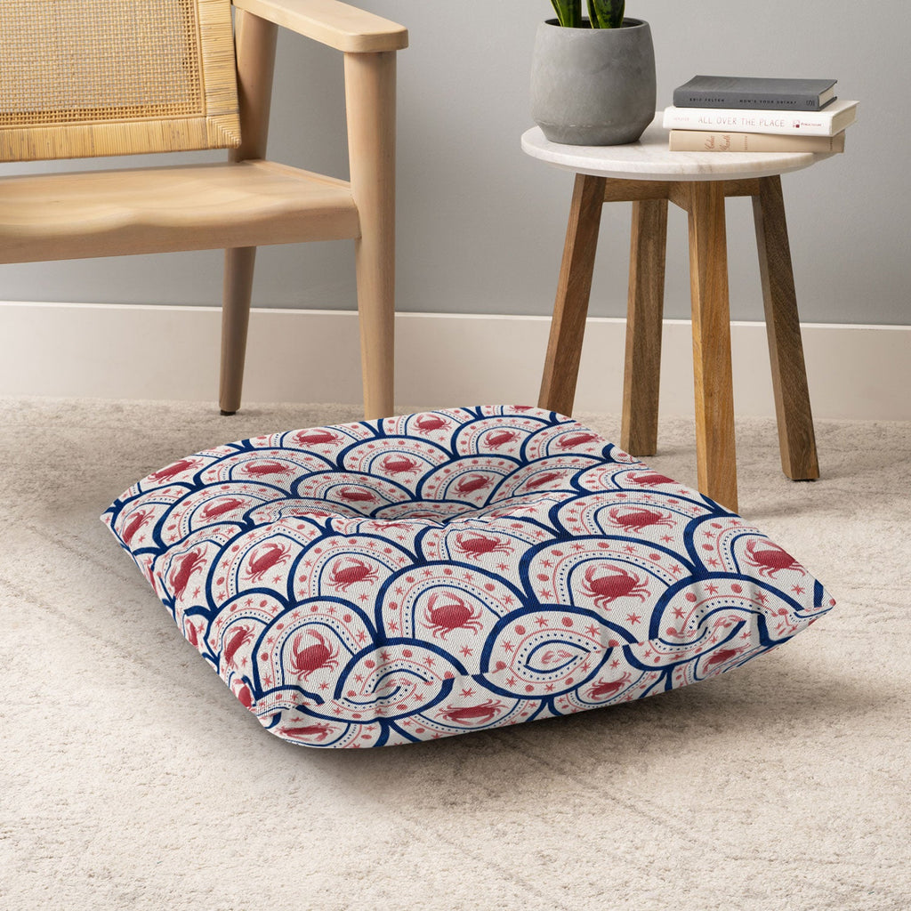 Seta Zakian Crab Scallop pattern Floor Pillow Square