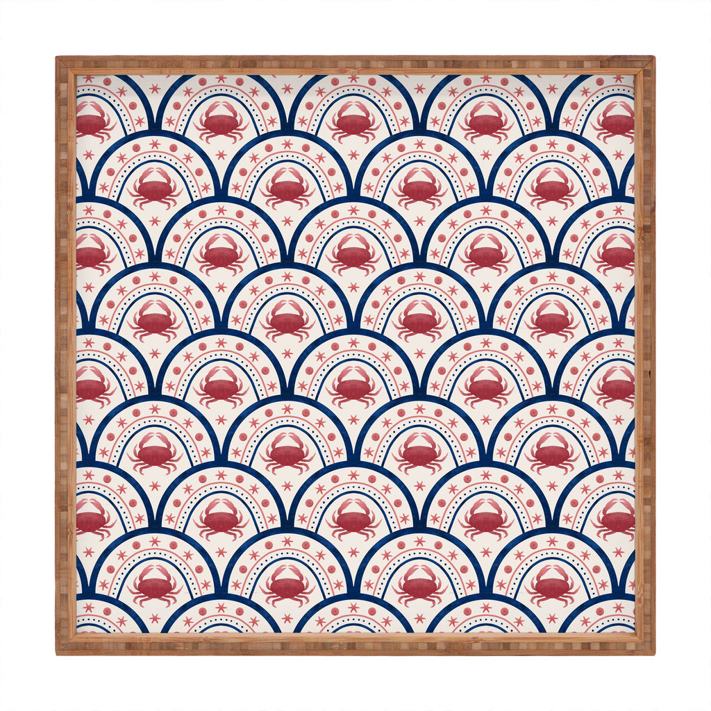 Seta Zakian Crab Scallop pattern Square Tray