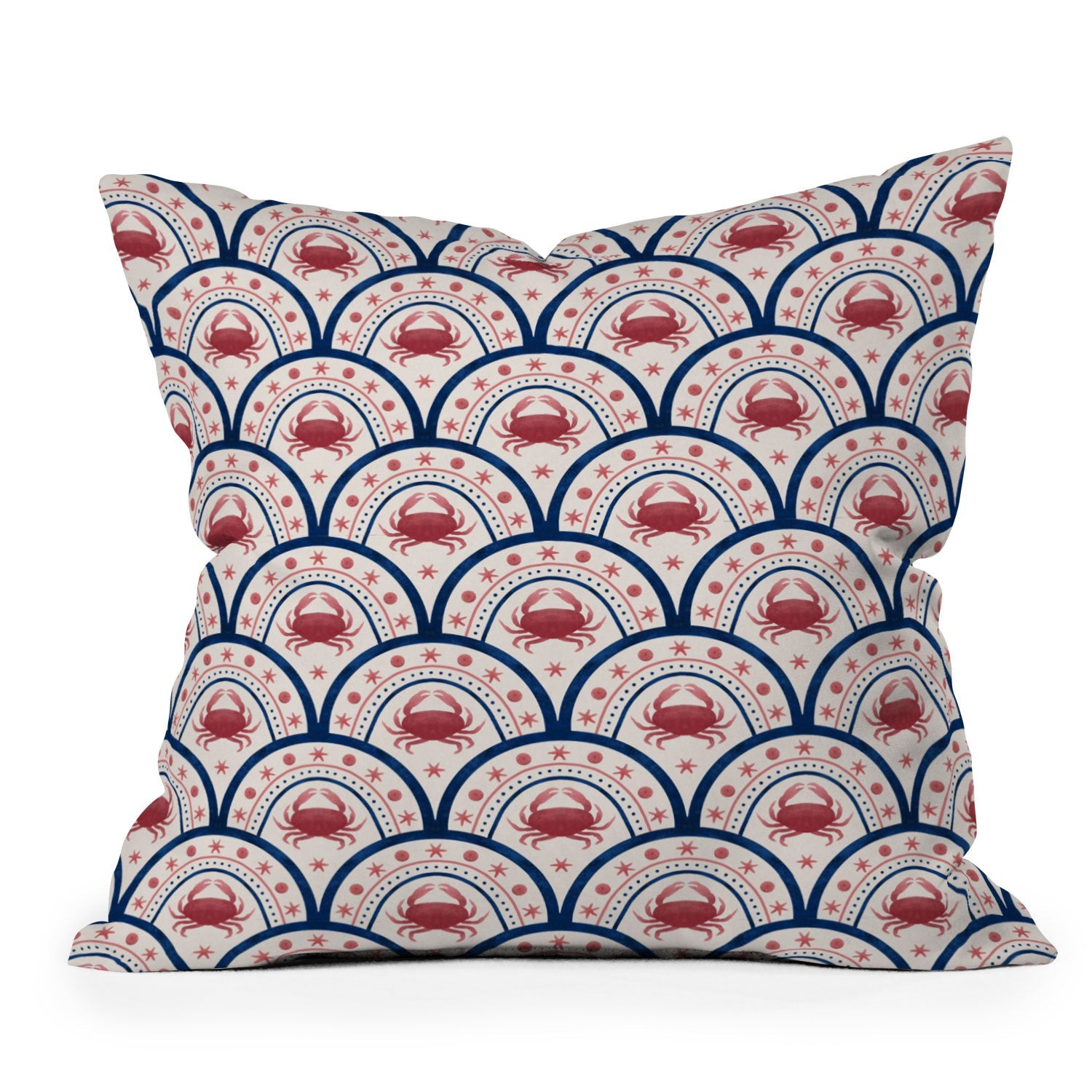 Seta Zakian Crab Scallop pattern Outdoor Throw Pillow
