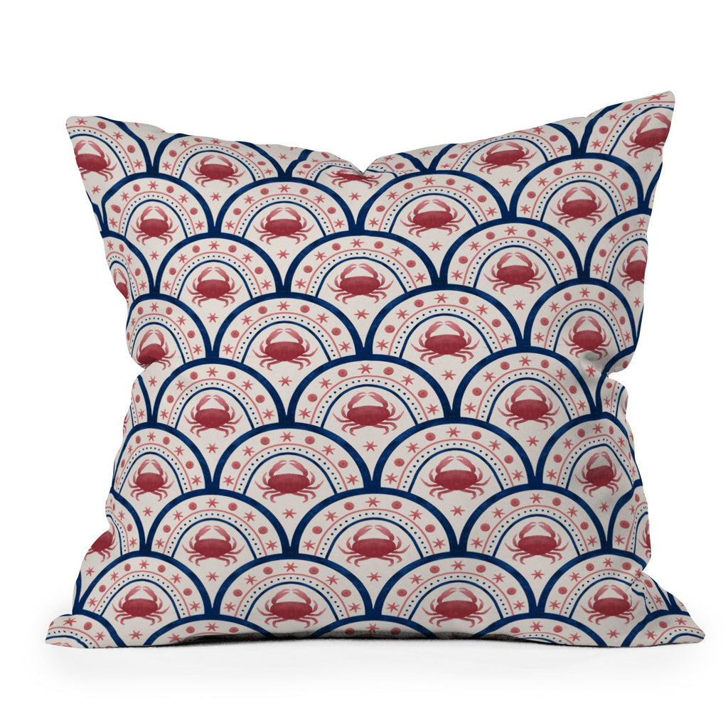 Seta Zakian Crab Scallop pattern Throw Pillow