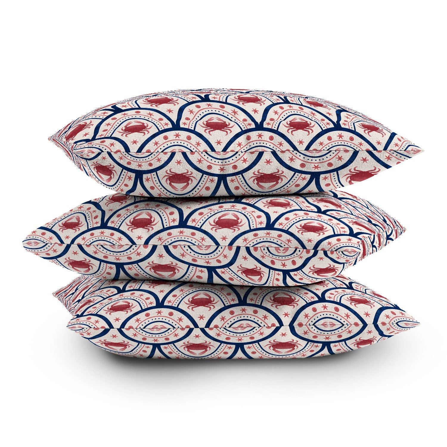 Seta Zakian Crab Scallop pattern Outdoor Throw Pillow