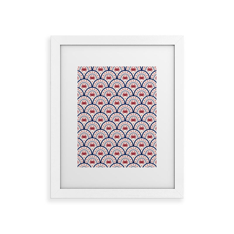 Seta Zakian Crab Scallop pattern Framed Art Print