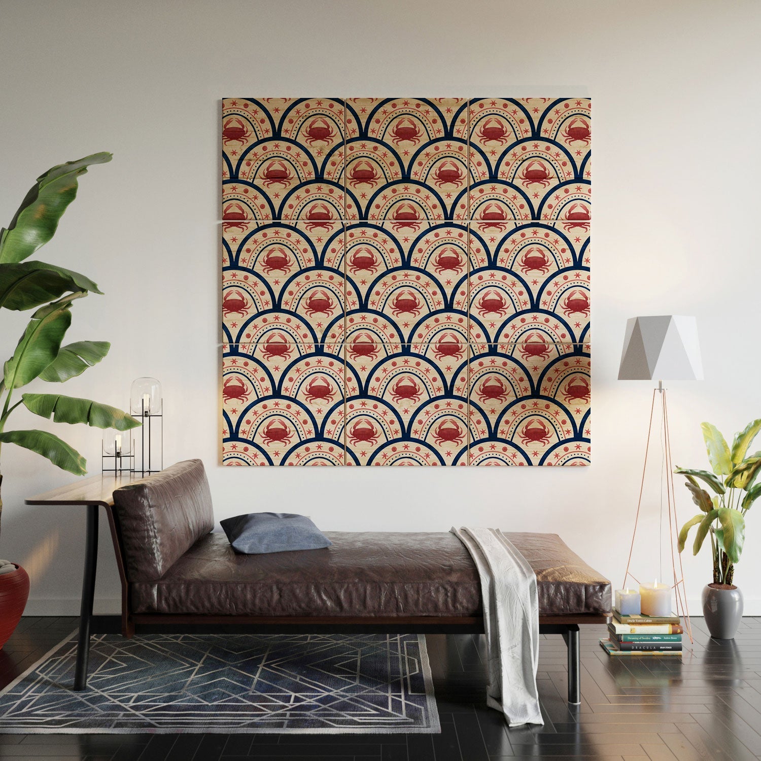Seta Zakian Crab Scallop pattern Wood Wall Mural