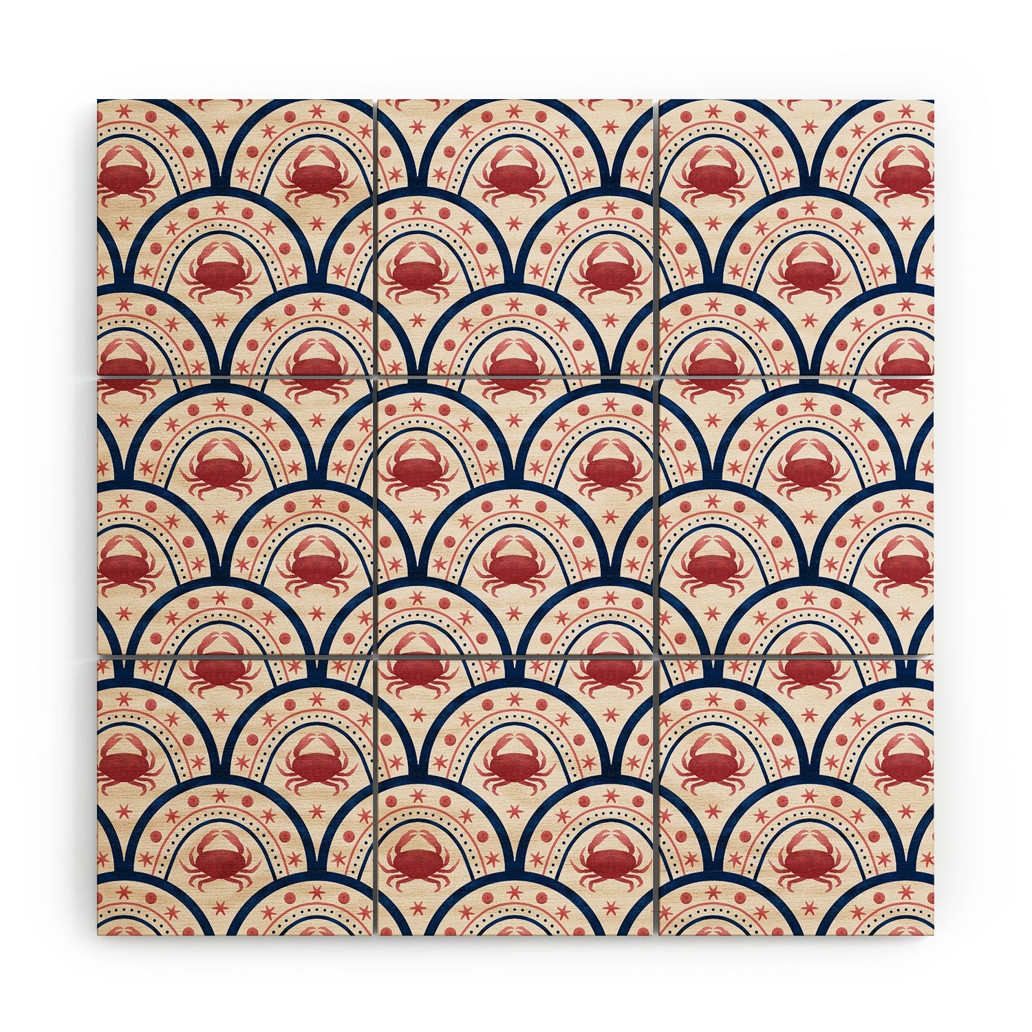Seta Zakian Crab Scallop pattern Wood Wall Mural