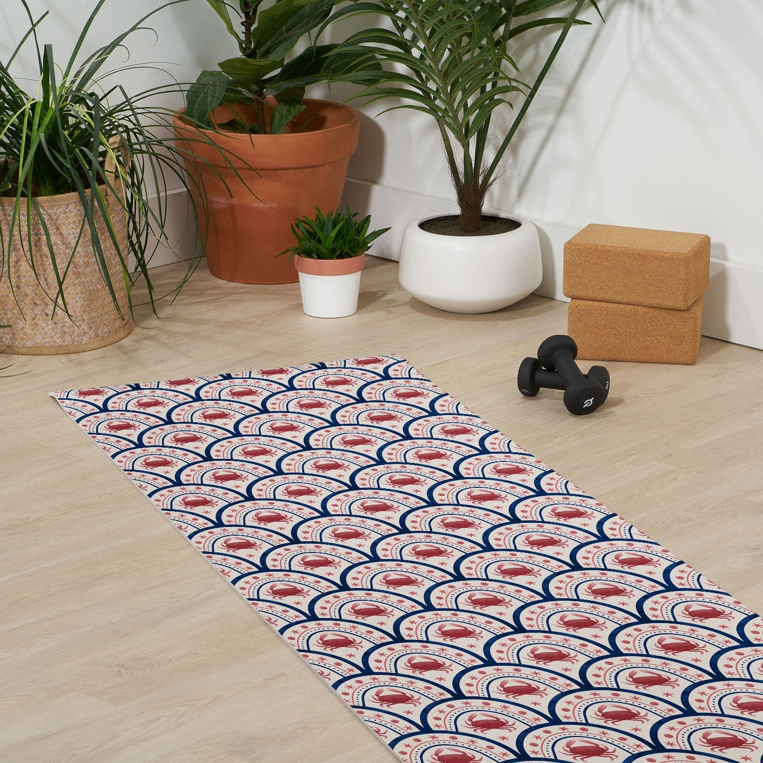 Seta Zakian Crab Scallop pattern Yoga Mat