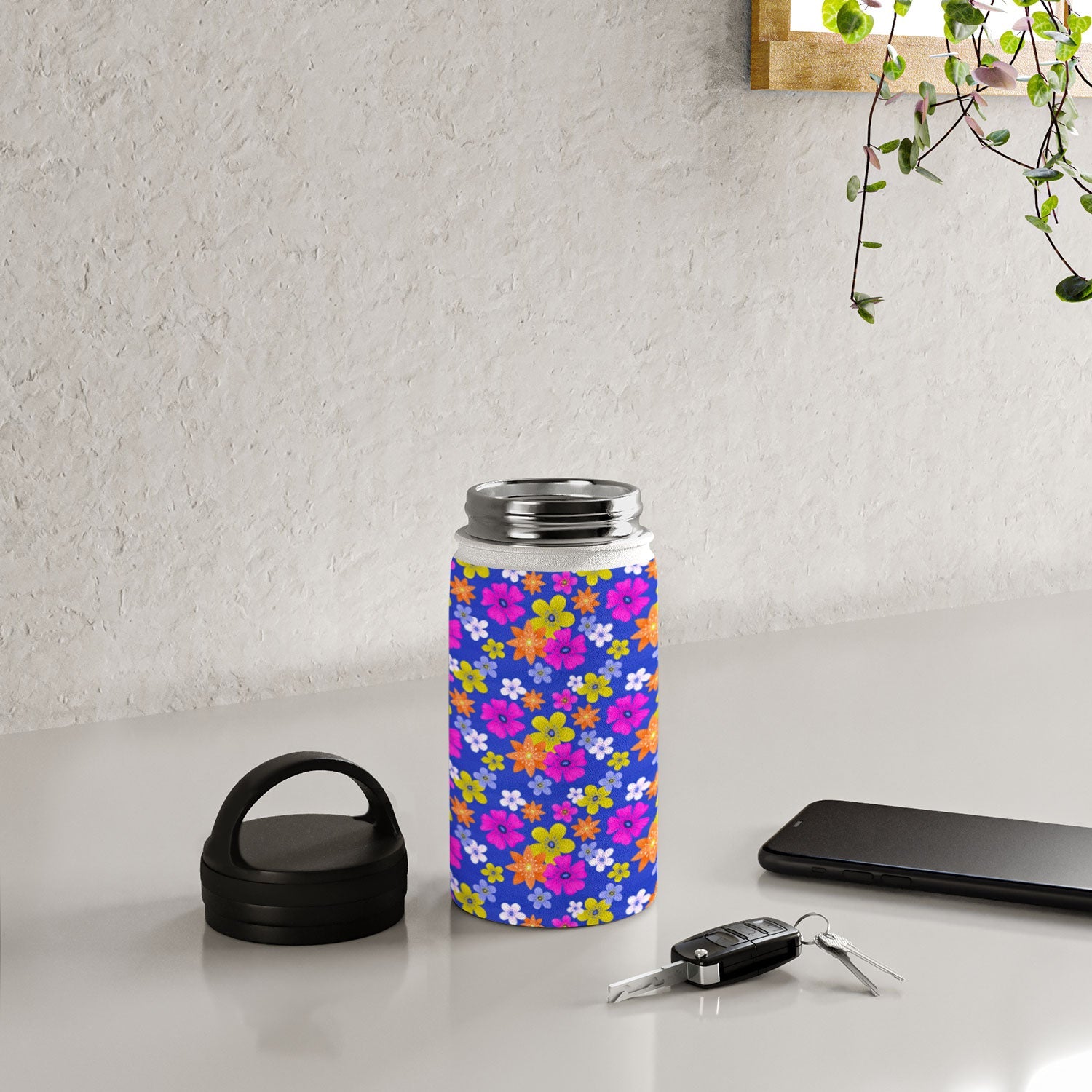 Seta Zakian Floral blue pattern Water Bottle